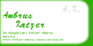 ambrus katzer business card
